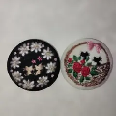 刺繍ブローチおまとめ２点　セット38