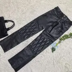 90s ヴィンテージ　レザーパンツ　本革　バイカー　USA 32 M相当