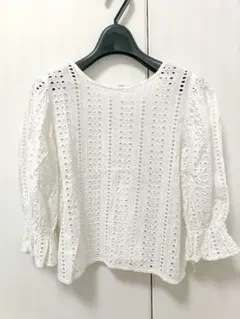 Vis★レースモチーフトップス★ホワイト・白★コットン★フリーサイズ