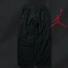 00s JORDAN ウーブンナイロンパンツ ワイドストレート ブラック y2k