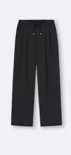【新品】GU ドレープワイドパンツZ ブラック Lサイズ