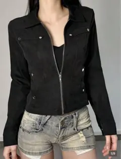 黒 ジャケット y2k グランジ ダークコア 韓国系