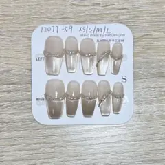 ネイルチップ パール装飾付き