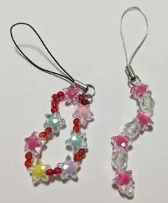 【ハンドメイド】4点 手作りストラップ （星他）（手作り）