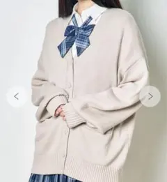 WEGO スクールニットカーディガン ベージュ