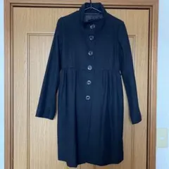 ロングコート　ベルト付き　ブラック