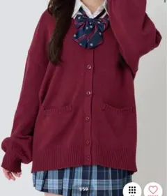 WEGO スクールカーディガン レッドワイン