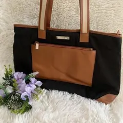 グッチ GUCCI トートバッグ キャンバスレザー ロゴプレート A4収納可横型