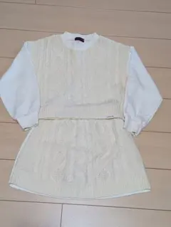 ラブトキシック　セータートレーナー　スカートパンツ　セットアップ　ケーブルニット