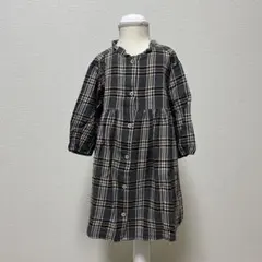 SERAPH チェック柄秋冬ワンピース 100cm グレー×ブラウン セラフ