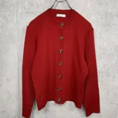 Sylviewest カーディガン ボレロ ニット M レッド 無地 長袖