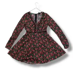 FOREVER 21 長袖　ワンピース Sサイズ　花柄　レディース　ひざ丈