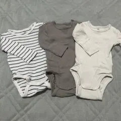 Ｈ&M ベビー リブ素材 長袖ロンパース 3点セット 60cmサイズ