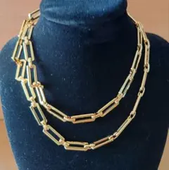 美品 MONET モネ ヴィンテージ ペーパークリップ ロングネックレス 76