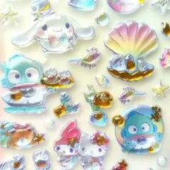 Sanrio ボンボンドロップシール 立体 うるちゅる クリスタル 透明 シール