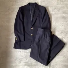 美品 バーバリー[シェル金ボタン ブラウン]ダブルスーツ セットアップ