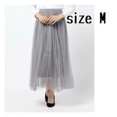 レディース9＊　プリーツチュールスカート　ロングスカート