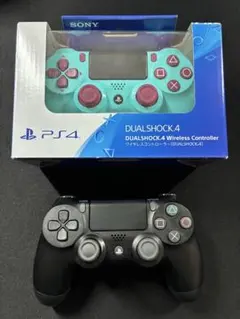 PS4　コントローラー　DUALSHOCK4　ベリーブルー　ブラック　ジャンク品