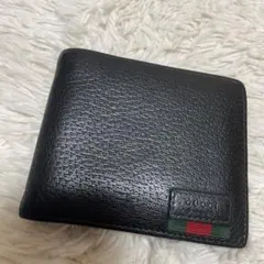 ♡美品♡ GUCCI グッチ 2つ折り財布 オールドグッチ シェリーライン 黒