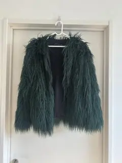 ダークグリーン ファー風ジャケット
