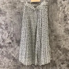 ✨アメリカンホリック✨プリーツロングスカート♡モノトーン♡花柄♡白黒(L)