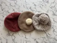 ベレー帽3点セット