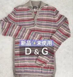 新品⭐️未使用　ドルチェ＆ガッバーナ D&G ニット ボーダー 襟付きセーターのサムネイル