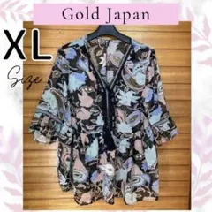 GoldJapan シフォン 花柄　ペイズリー ブラック ブラウス トップスのサムネイル
