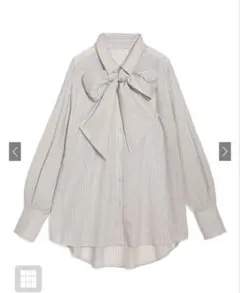 リボン付き2Wayストライプ柄ロングシャツ[al324a]