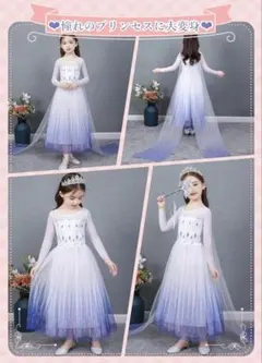 ディズニープリンセス　アナと雪の女王　エルサ　なりきりドレス　130