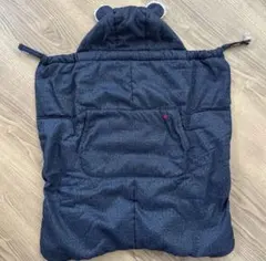 抱っこ紐ケープ　ベビーカーカバー　防寒　ネイビー くま耳付き
