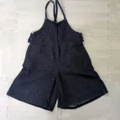 ダークデニム オーバーオール ストラップ付き