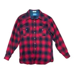 【PENDLETON】60s ウェスタンウールシャツ レッド L オンブレ 美品