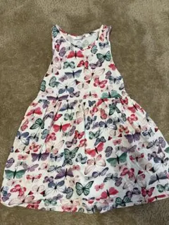 H&M 蝶柄 ノースリーブワンピース 100cm