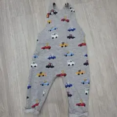 車柄グレーオーバーオール80cm