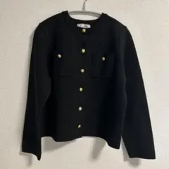 ロペピクニック ミラノリブ金ボタンニットカーディガン L