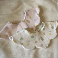 【ハンドメイド】ドット柄・キャラクター柄スタイ2枚セット