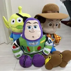 美品♡トイストーリーぬいぐるみセット♡バズ・ウッディ・リトルグリーンメン