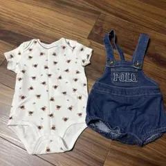 Ralph LaurenロンパースとPOLOオーバーオールセット