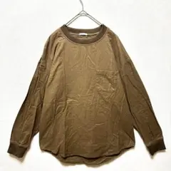 ジーユー GU カットソー メンズ 綿 100 裾ラウンド クルーネック 長袖