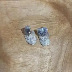 ハート型シルバーピアス(両耳用) イマック　シルバー