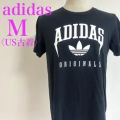 adidas Originals ロゴプリント ブラックTシャツ　US古着