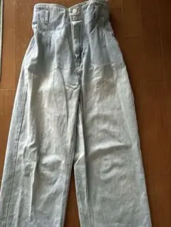 イング　ワイドデニム　M 水色