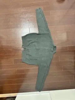 y2kダークグリーン ケーブル編み ダブルジップニットセーター