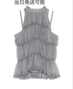 andmary Alice shirring tops blue - メルカリ