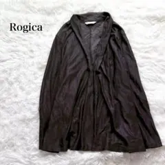 ロジカ 2way 長袖リネンカーディガン 羽織り オープンフロント ロールアップ