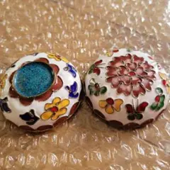 お値打ち‼️金属製七宝焼花柄香合セット - メルカリ