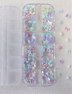 ネイルパーツセット　バラ、星、ヒトデ、貝、リボン、蝶々、お花、ハート