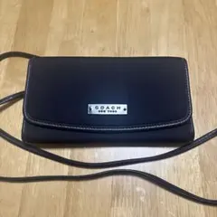 2/22まで⭐︎ COACH ブラック 長財布 ショルダーストラップ付き