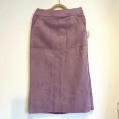 新品　grove スエード調　タイトスカート　ピンク　 S